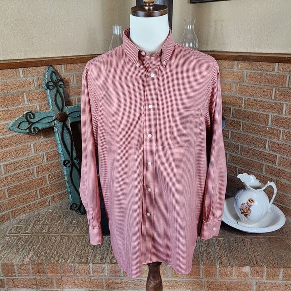 Daniel Cremieux Signature Collection Red and White Check Button-down Size XL - Picture 1 of 5